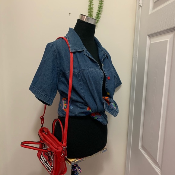 Anthropologie Quaker Factory Denim Jeans Button Down Shirt size Medium - Picture 5 of 8